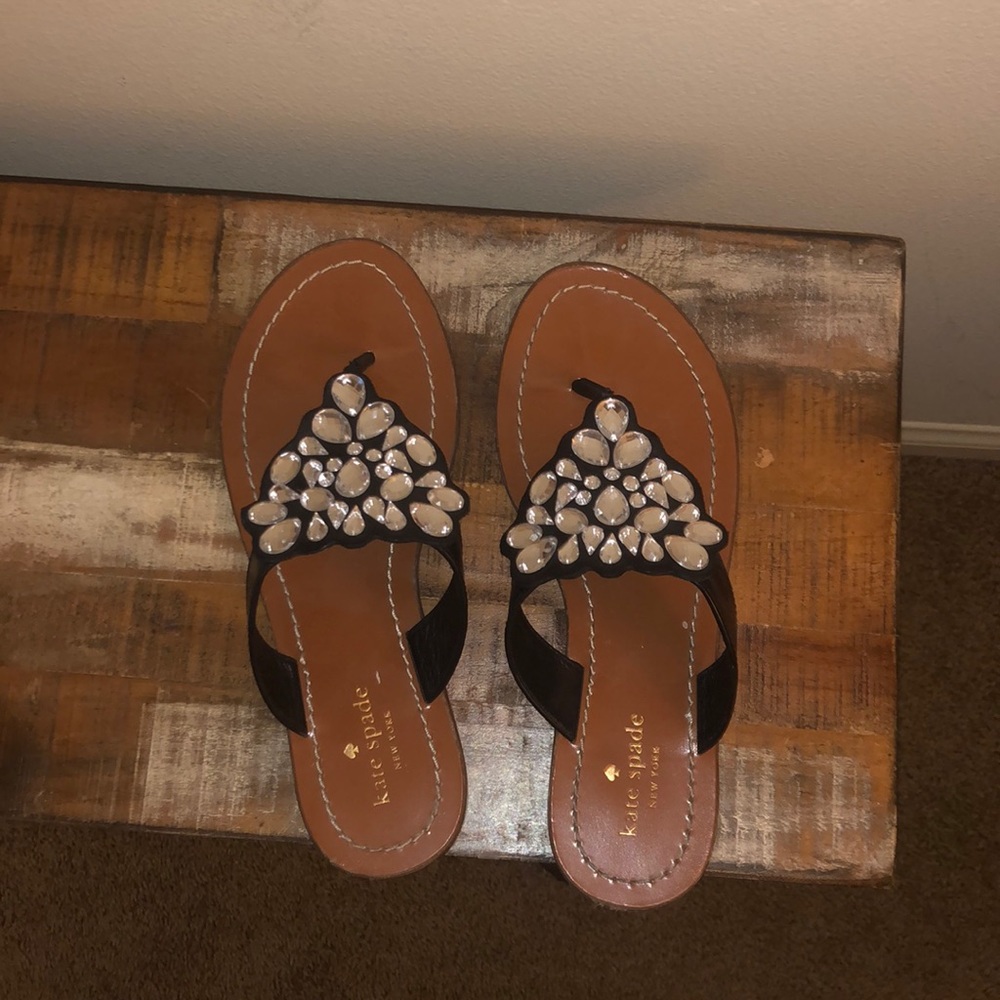 Kate Spade ♠️ Rhinestone flip flops